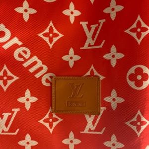 Louis Vuitton Red Denim Baseball Jersey